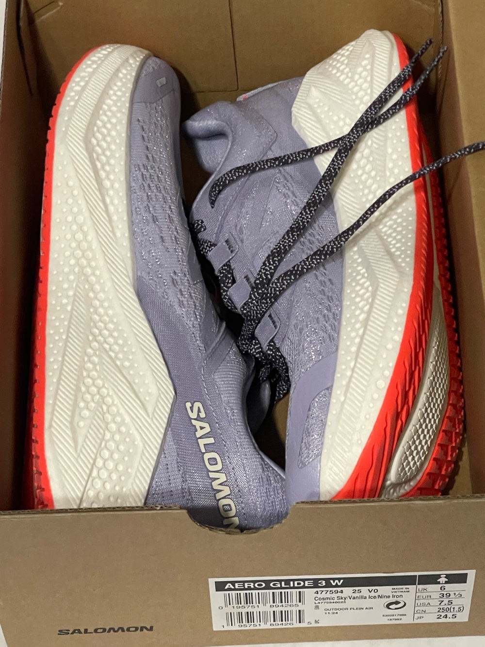 Salomon Aero Glide 3 - Women’s 7.5 - Cosmic Sky/Vanilla Ice/Nine Iron - NIB